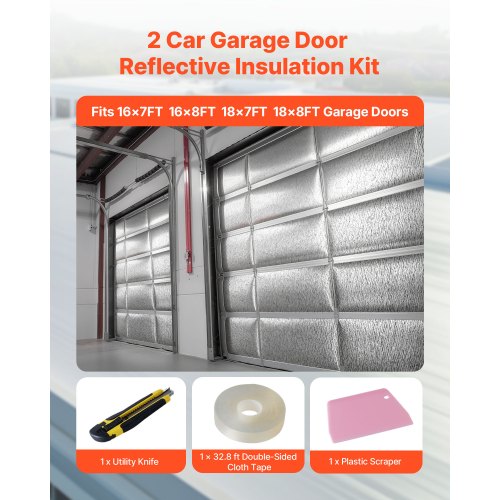 Reflective Insulation Roll 2 Car Garage Door Thermal Insulation Kit 6mm 24