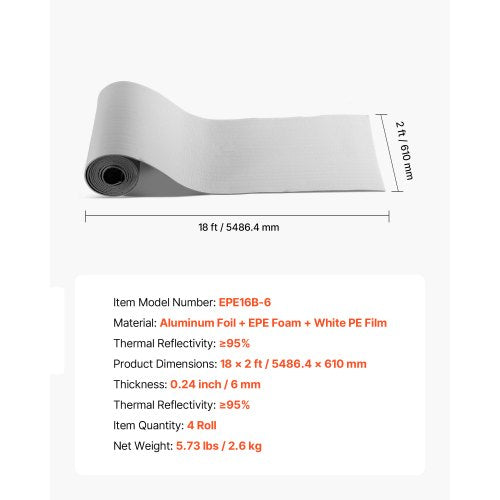 Reflective Insulation Roll 2 Car Garage Door Thermal Insulation Kit 6mm 24
