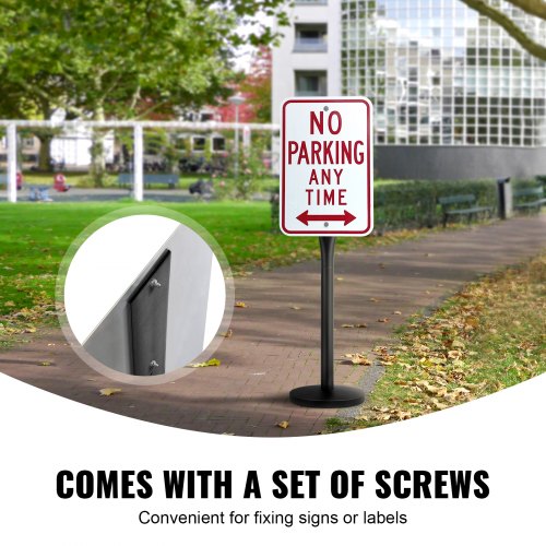 Cast Iron Sign Post 4 ft Portable Heavy Duty Steel Post Sign Holder with Hard