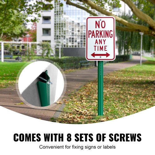 6FT UChannel Sign Post 4Pack Green Heavy Duty Steel Fixed Fence Post