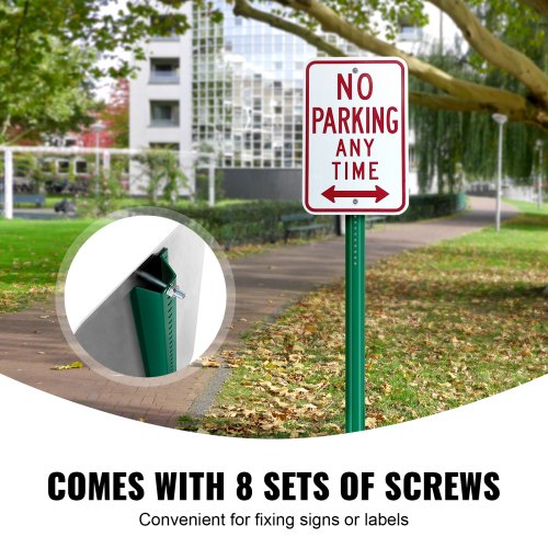8FT UChannel Sign Post 4Pack Green Heavy Duty Steel Fixed Fence Post