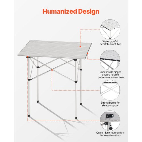 Folding Camping Table Portable Roll Up Side Tables Small Lightweight