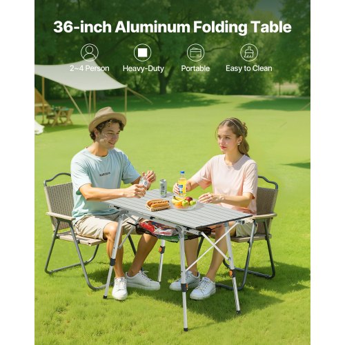 Folding Camping Table Portable Roll Up Side Tables Lightweight Aluminum