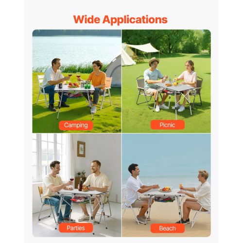 Folding Camping Table Portable Roll Up Side Tables Lightweight Aluminum