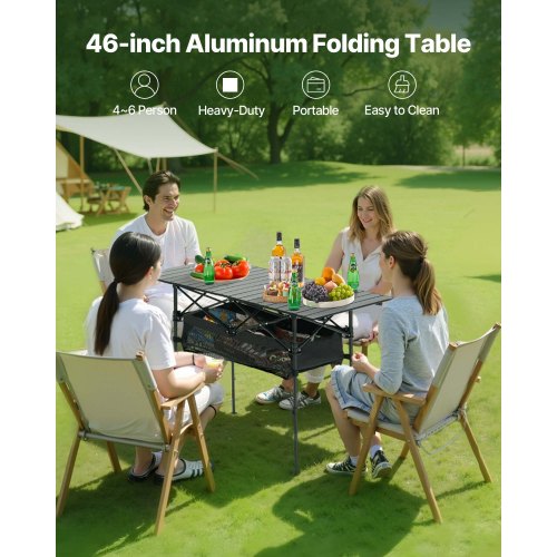 Folding Camping Table Portable Roll Up Side Tables Lightweight Aluminum 1