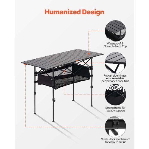 Folding Camping Table Portable Roll Up Side Tables Lightweight Aluminum 1