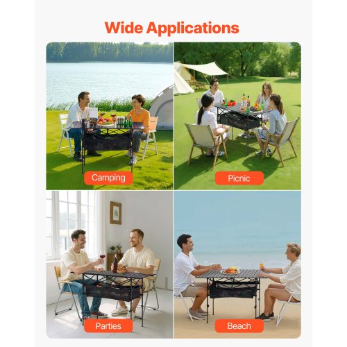 Folding Camping Table Portable Roll Up Side Tables Lightweight Aluminum 1