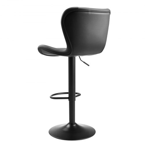 Bar Stool Set of 2 Modern PU Leather Counter Height Stools Swivel Kitchen