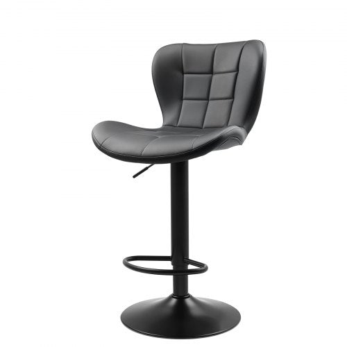 Bar Stool Set of 2 Modern PU Leather Counter Height Stools Swivel Kitchen