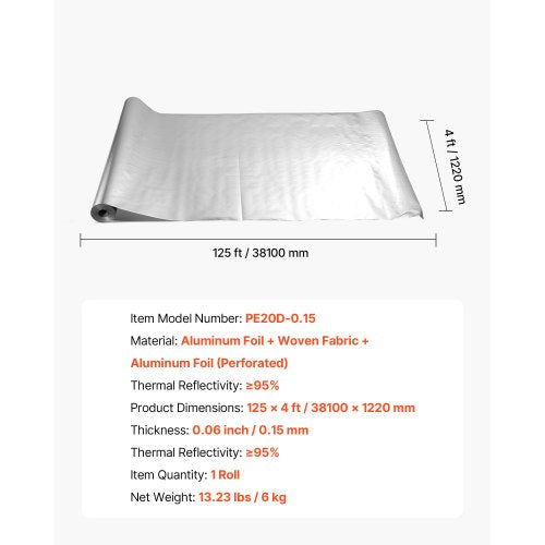 Double Reflective Insulation Roll Perforated Woven Fabric Radiant Barrier 1