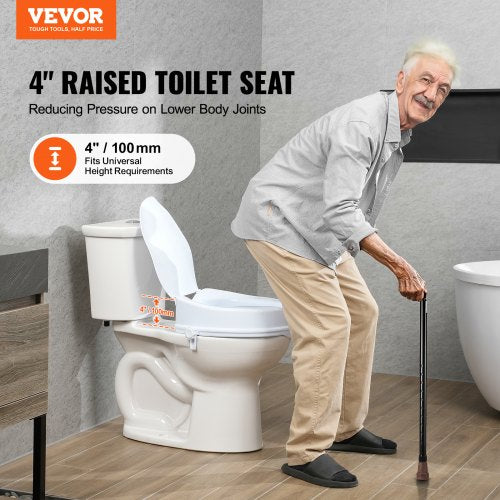 Raised Toilet Seat 4 Height Raised 300 lbs Weight Capacity Universal