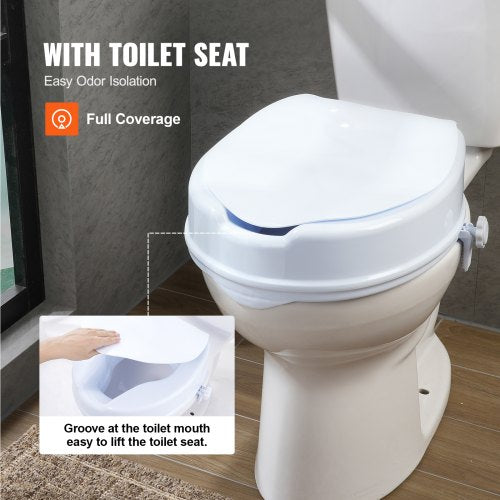Raised Toilet Seat 4 Height Raised 300 lbs Weight Capacity Universal