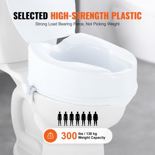 Raised Toilet Seat 5 Raised 300 lbs Universal Toilet Riser for Elderly
