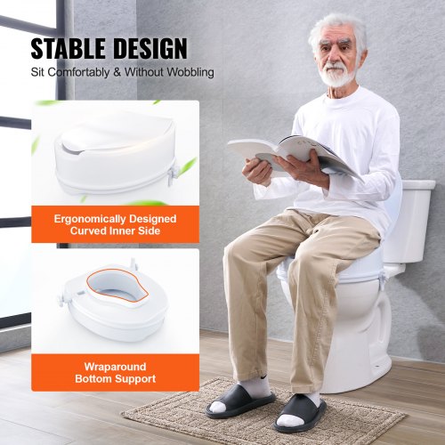 Raised Toilet Seat 5 Raised 300 lbs Universal Toilet Riser for Elderly