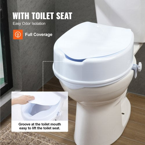 Raised Toilet Seat 5 Raised 300 lbs Universal Toilet Riser for Elderly