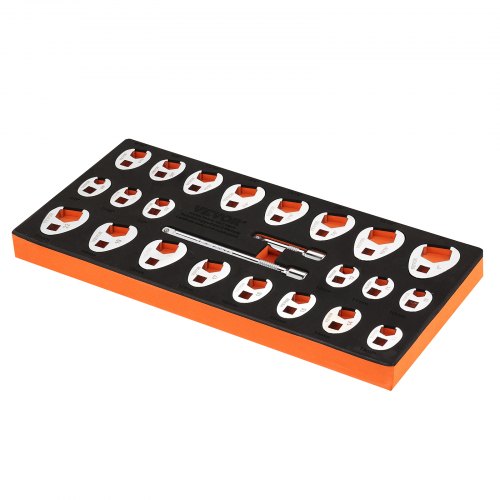 38 Drive Crowfoot Wrench Set with 2 Extension Bars 24Piece Crows Foot