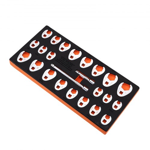 38 Drive Crowfoot Wrench Set with 2 Extension Bars 24Piece Crows Foot