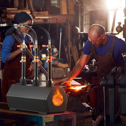 Portable Propane Forge 3 Burner Farrier Forge 2600 Tool Knife Metal Forge – 03A