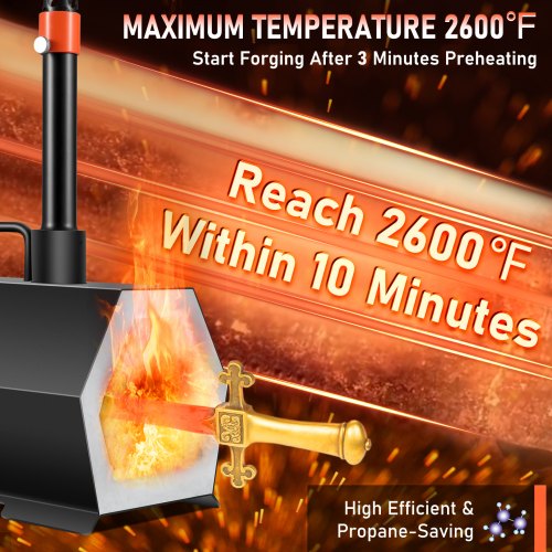 Propane Forge Portable Double Burner Tool and Knife Making Large Capacity