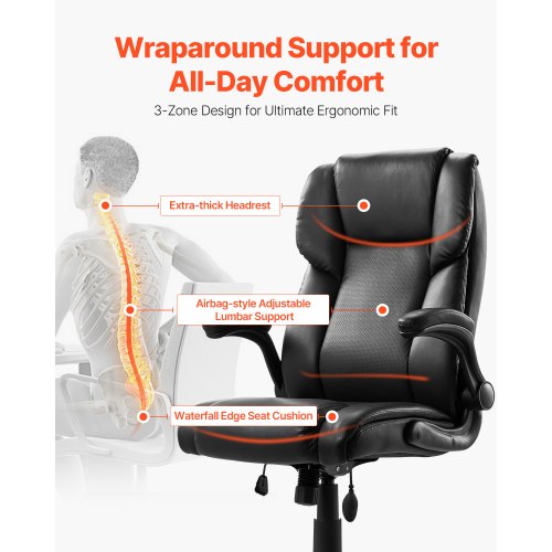 Executive Office Chair with Lumbar Support 300lb Capacity Office Chair