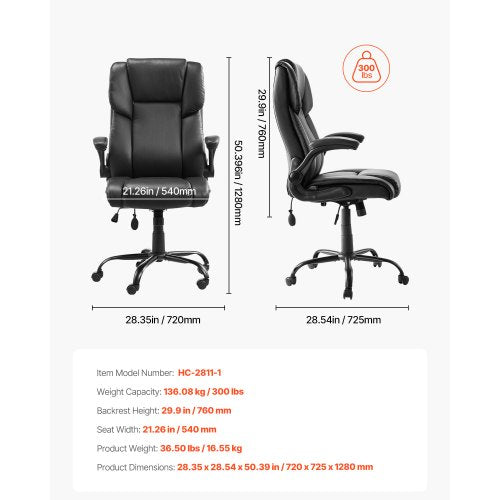 Executive Office Chair with Lumbar Support 300lb Capacity Office Chair