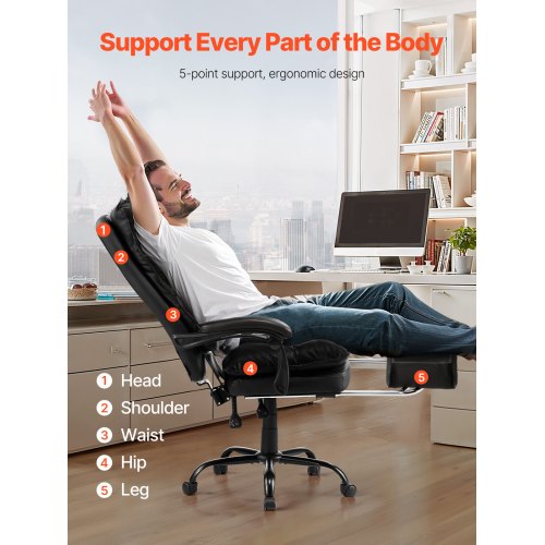 Executive Office Chair with Footrest 400lb Capacity Office Chair with Footrest