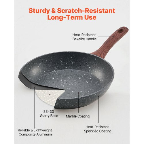 Frying Pan Skillet Aluminum Egg Fry Pans 3 Piece Set 95 11 12