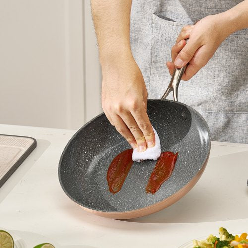 Frying Pan Skillet Aluminum Egg Fry Pans 3 Piece 8 10 12 in Nonsitck