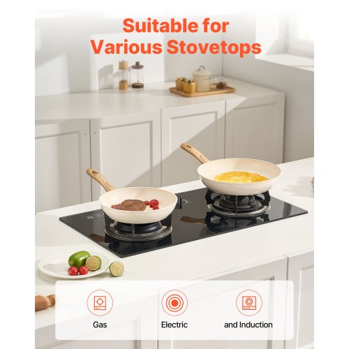 Frying Pan Skillet Aluminum Egg Fry Pans 3 Piece 8 95 11 in Nonsitck
