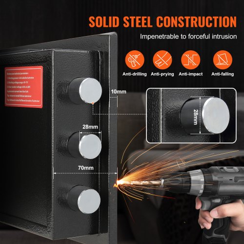 17 Cub Depository Safe Deposit Safe with Drop Slot Electronic Code Lock