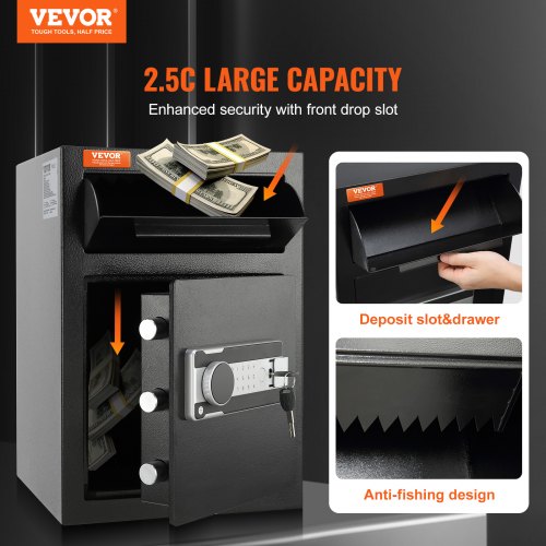 25 Cub Depository Safe Deposit Safe with Drop Slot Electronic Code Lock