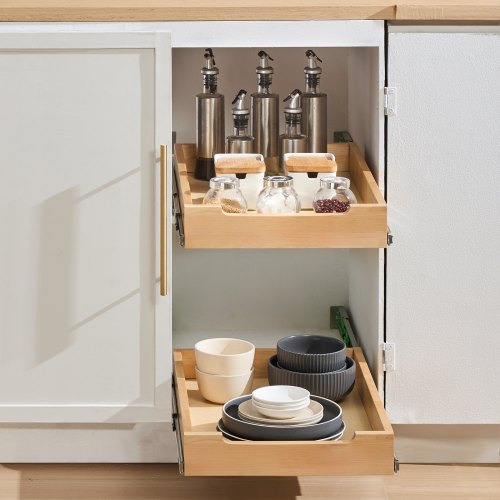 Pull Out Cabinet Organizer 14W x 21D Cabinet Drawer Soft Close Slide out