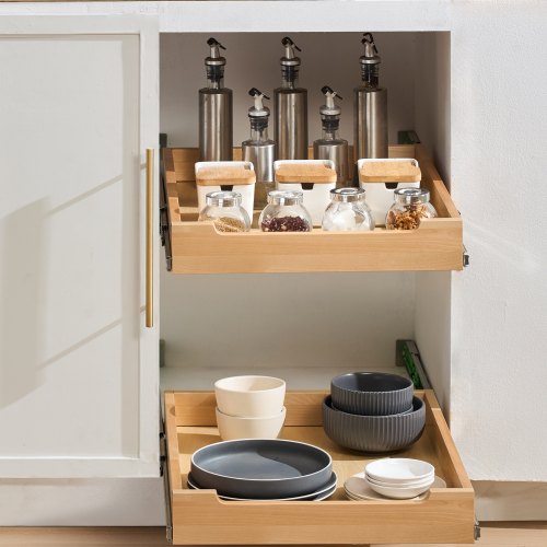 Pull Out Cabinet Organizer 17W x 21D Cabinet Drawer Soft Close Slide out