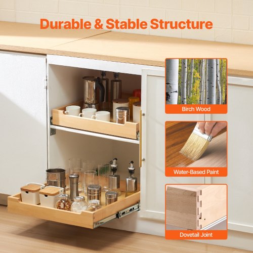 Pull Out Cabinet Organizer 20W x 21D Cabinet Drawer Soft Close Slide out