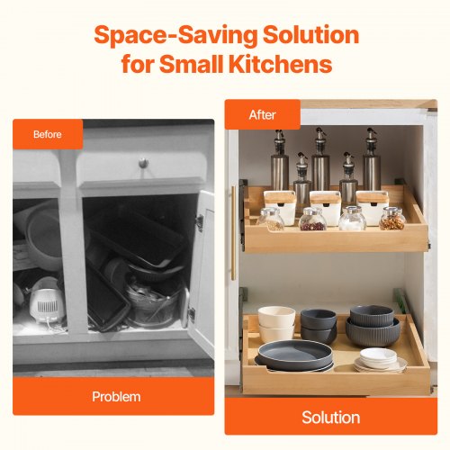 Pull Out Cabinet Organizer 20W x 21D Cabinet Drawer Soft Close Slide out