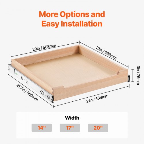 Pull Out Cabinet Organizer 20W x 21D Cabinet Drawer Soft Close Slide out