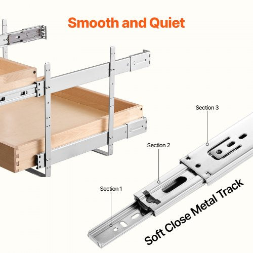 2 Tier Pull Out Cabinet Organizer 20W x 21D Cabinet Drawer Soft Close