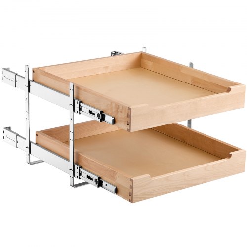 2 Tier Pull Out Cabinet Organizer 20W x 21D Cabinet Drawer Soft Close