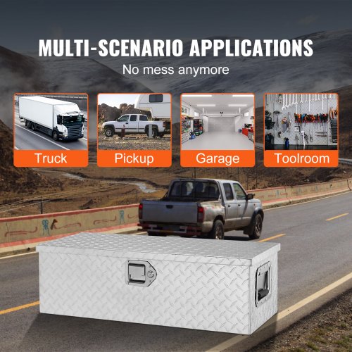Heavy Duty Aluminum Truck Bed Tool Box Diamond Plate Tool Box with Side