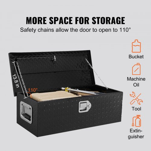 Heavy Duty Aluminum Truck Bed Tool Box Diamond Plate Tool Box with Side