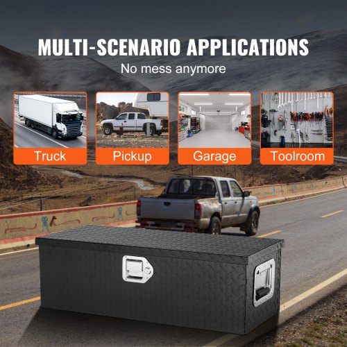 Heavy Duty Aluminum Truck Bed Tool Box Diamond Plate Tool Box with Side