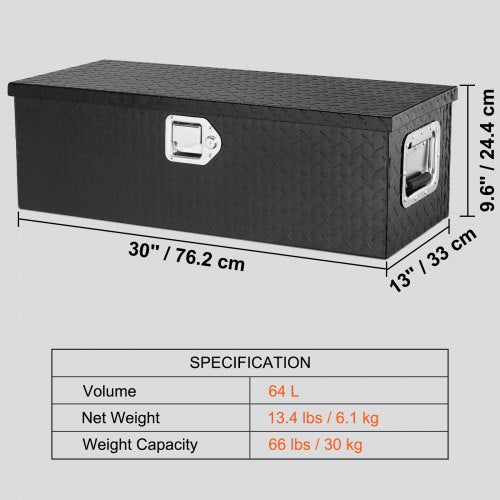 Heavy Duty Aluminum Truck Bed Tool Box Diamond Plate Tool Box with Side