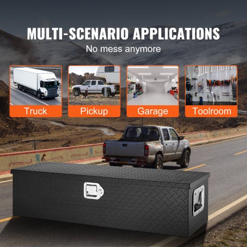 Heavy Duty Aluminum Truck Bed Tool Box Diamond Plate Tool Box with Side