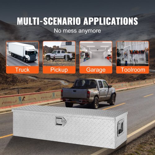 Heavy Duty Aluminum Truck Bed Tool Box Diamond Plate Tool Box with Side