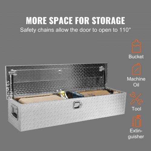 Heavy Duty Aluminum Truck Bed Tool Box Diamond Plate Tool Box with Side