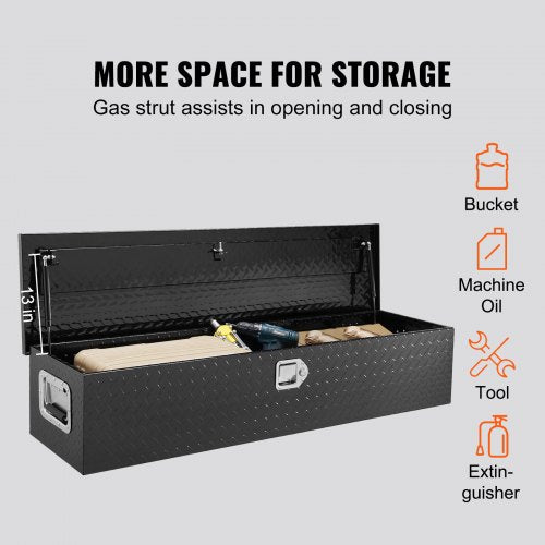 Heavy Duty Aluminum Truck Bed Tool Box Diamond Plate Tool Box with Side