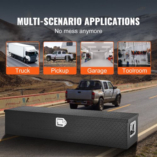 Heavy Duty Aluminum Truck Bed Tool Box Diamond Plate Tool Box with Side