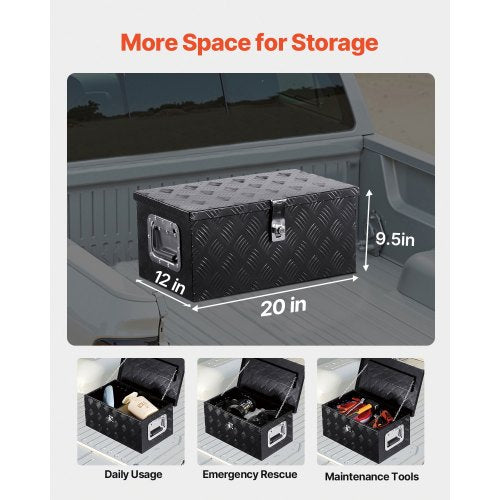 Heavy Duty Aluminum Truck Bed Tool Box Stripes Plated Tool Box with Side