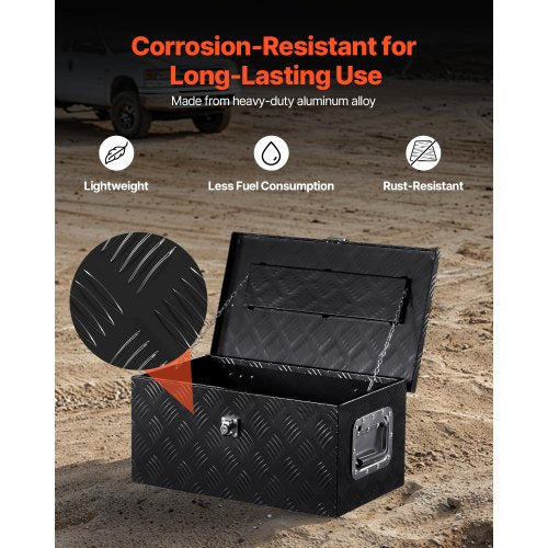 Heavy Duty Aluminum Truck Bed Tool Box Stripes Plated Tool Box with Side