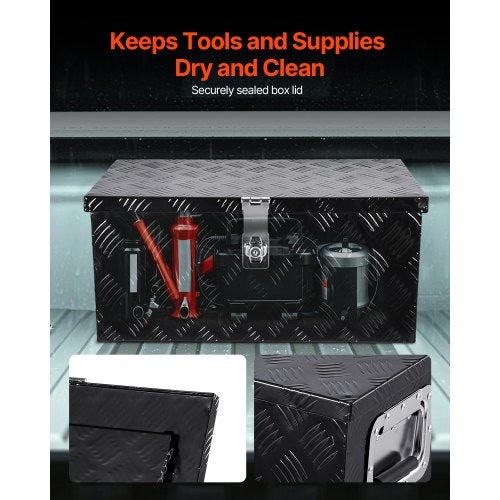Heavy Duty Aluminum Truck Bed Tool Box Stripes Plated Tool Box with Side